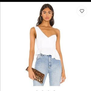 Karlie One Shoulder Top in White Size Small